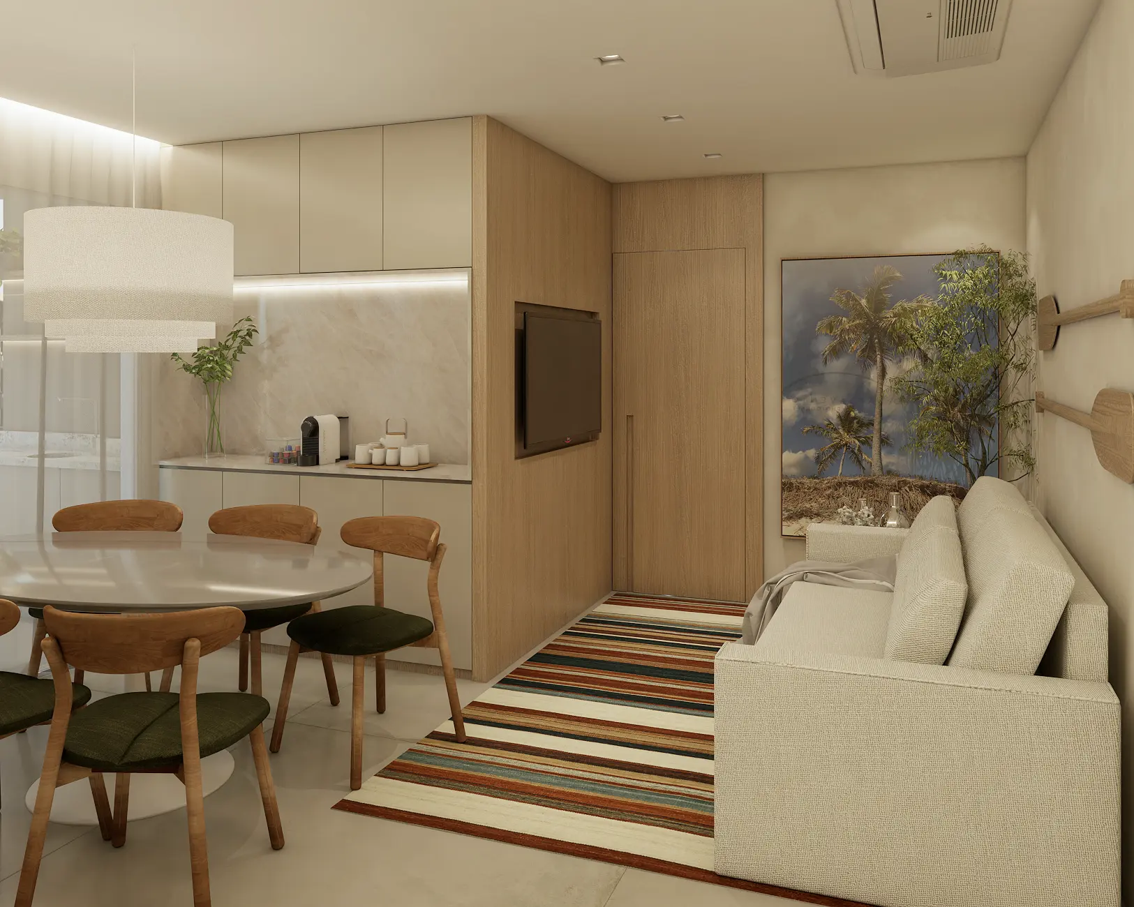 Flat Muro Alto: projeto residencial da Afine Exclusive, arquitetura e interiores em Recife